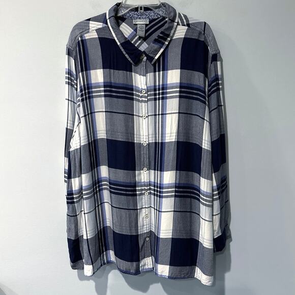 Catherine's Plaid Top Women's 4X - Picture 1 of 4